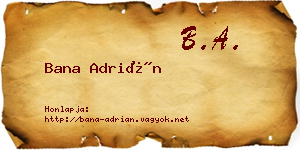 Bana Adrián névjegykártya